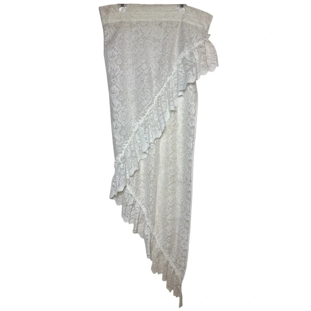 Vintage Lace Swag Curtains Ruffled Lace Cottage Curtains Set Floral Ruffle White